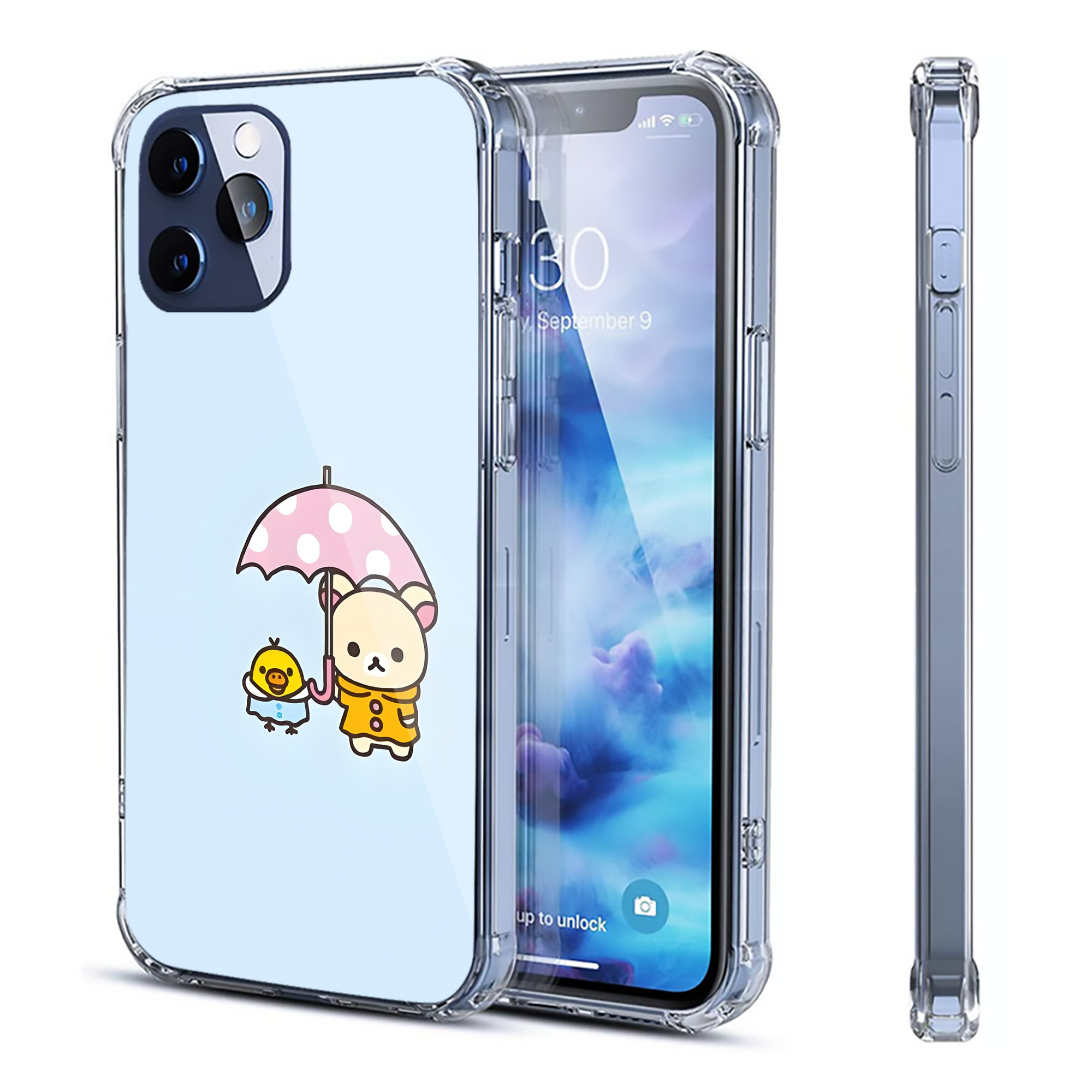 （画像用） リラックマ リラックマ キイロイトリ Rilakkuma Korilakkuma Kiiroitori 【iPhone 12シリーズ対応】透明スマホケース（クリアソフトケース）